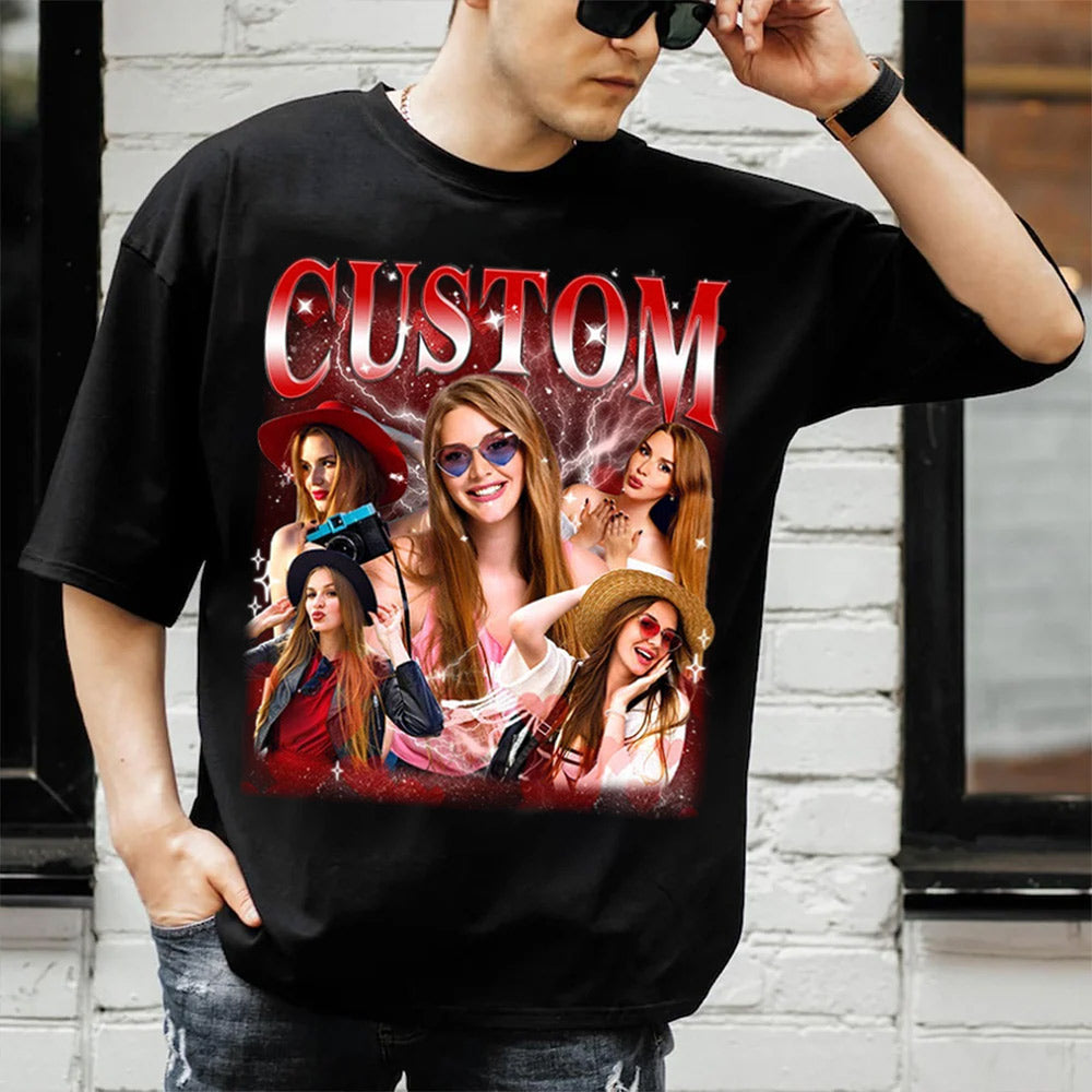 Custom Photo Bootleg Shirt, Boyfriend Bootleg Rap Tee, Customized Dog T-Shirt, Personalized Birthday Gift, Bachelorette Bootleg Shirt