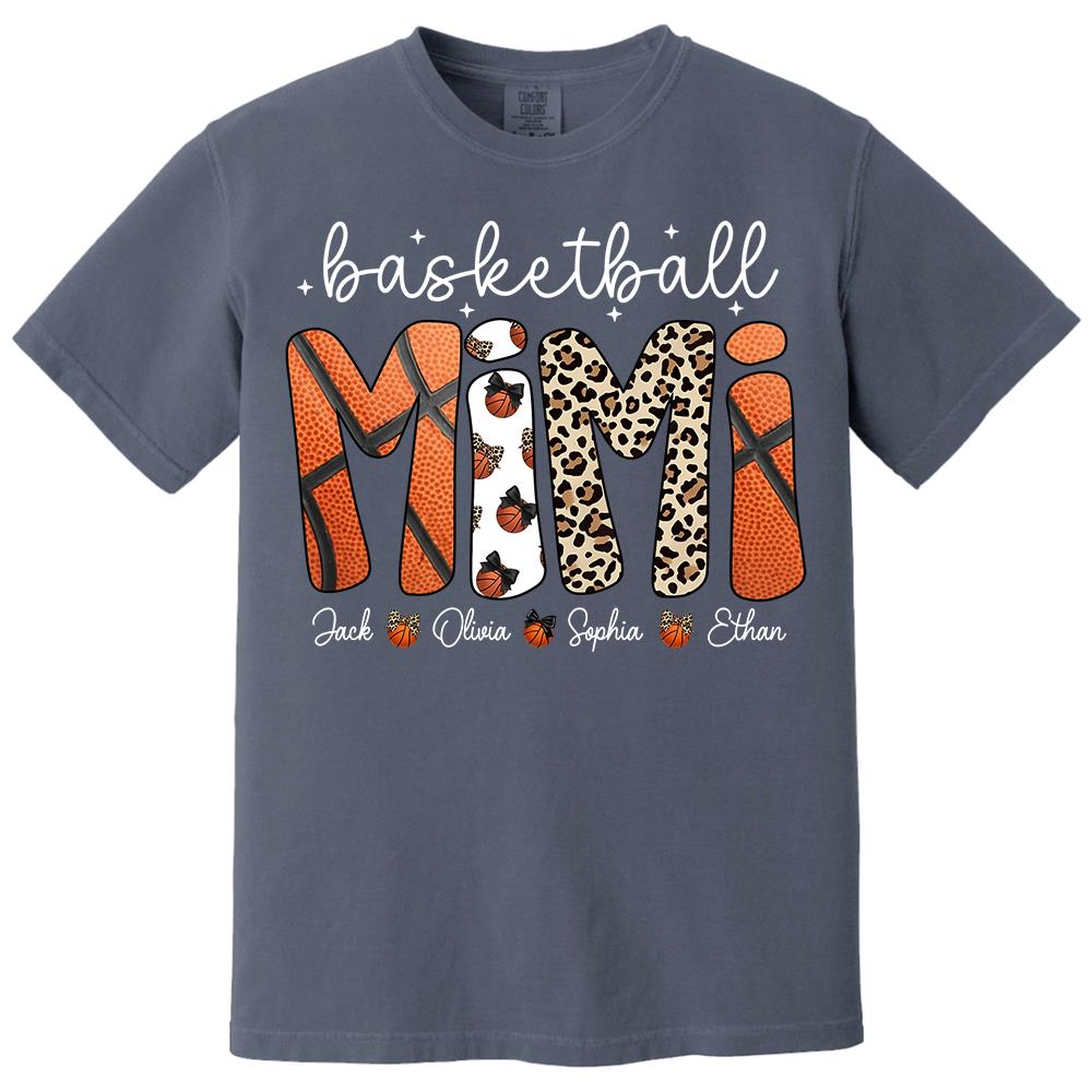 Personalized Basketball Mama Shirt, Custom Basketball Sports Grandma Nickname Shirt