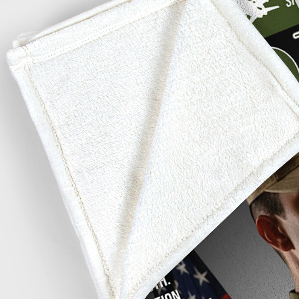 Personalized Army Gifts Soldier Custom Magazine Cover Blanket, Army Retirement Gift for Navy Marine Air Force