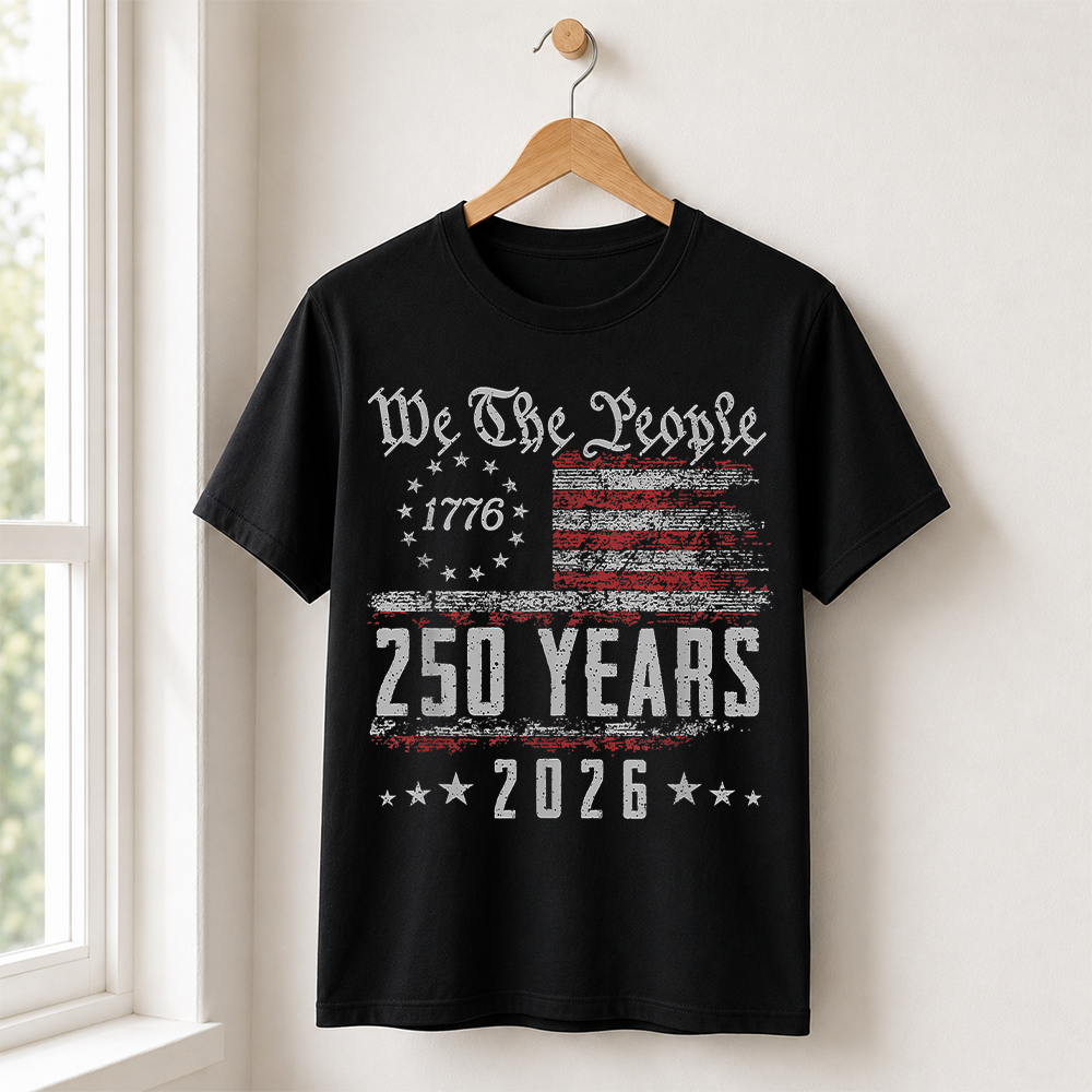 America 250th Anniversary T-Shirt, USA 1776-2026 Independence Day Patriotic Tee Hv01