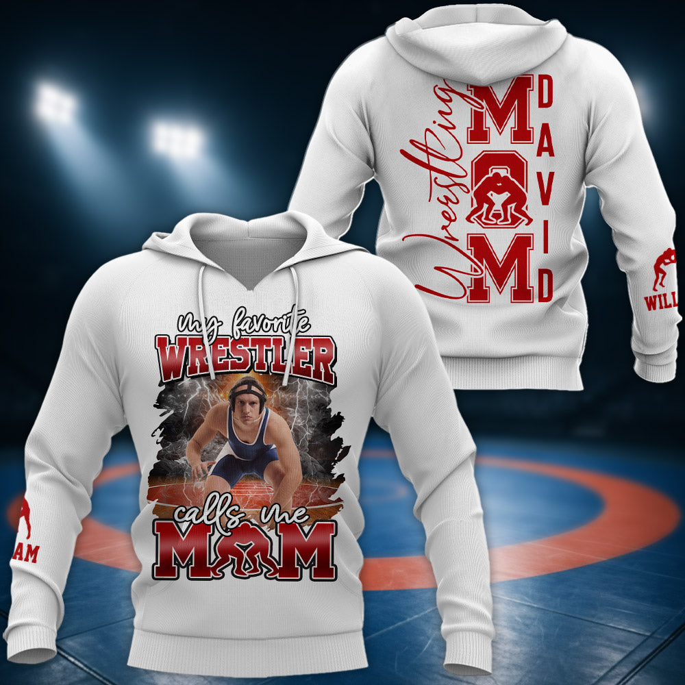 My Favorite Wrestler Calls Me Mom - Personalized All Over Print Shirt For Wrestling Mom Wrestling Family T1807