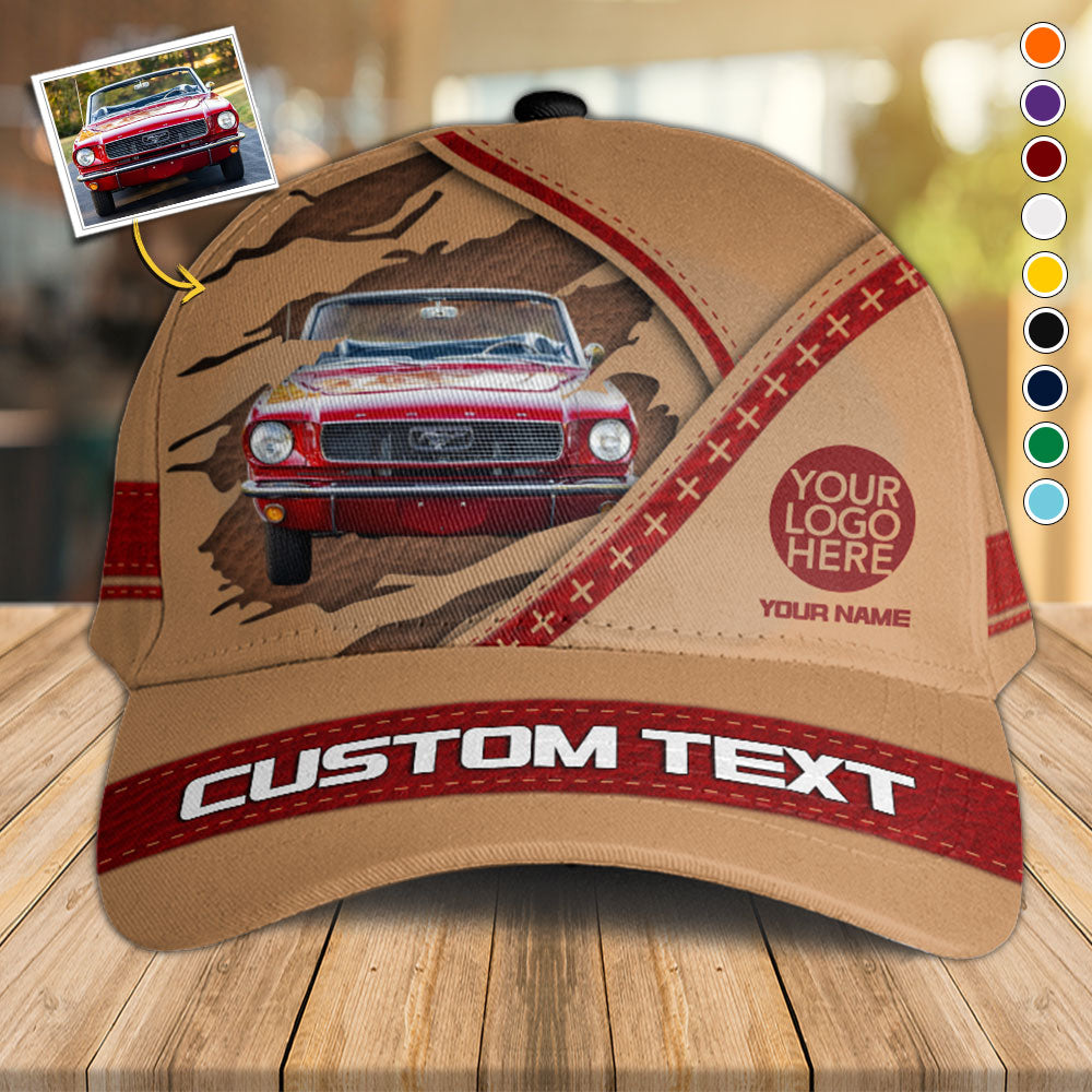 Custom Photo Car Baseball Cap - Personalized Name Classic Car Cap - Gift For Car Lovers A2110