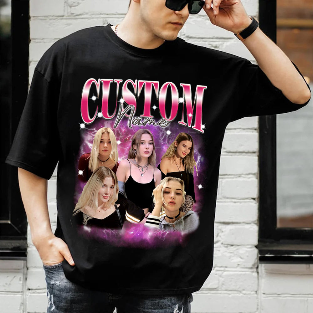 Girlfriend Bootleg Shirt With Girlfriend Face, Custom Photo Vintage Shirt, Personalized Birthday Bootleg Gift, Insert Your Design