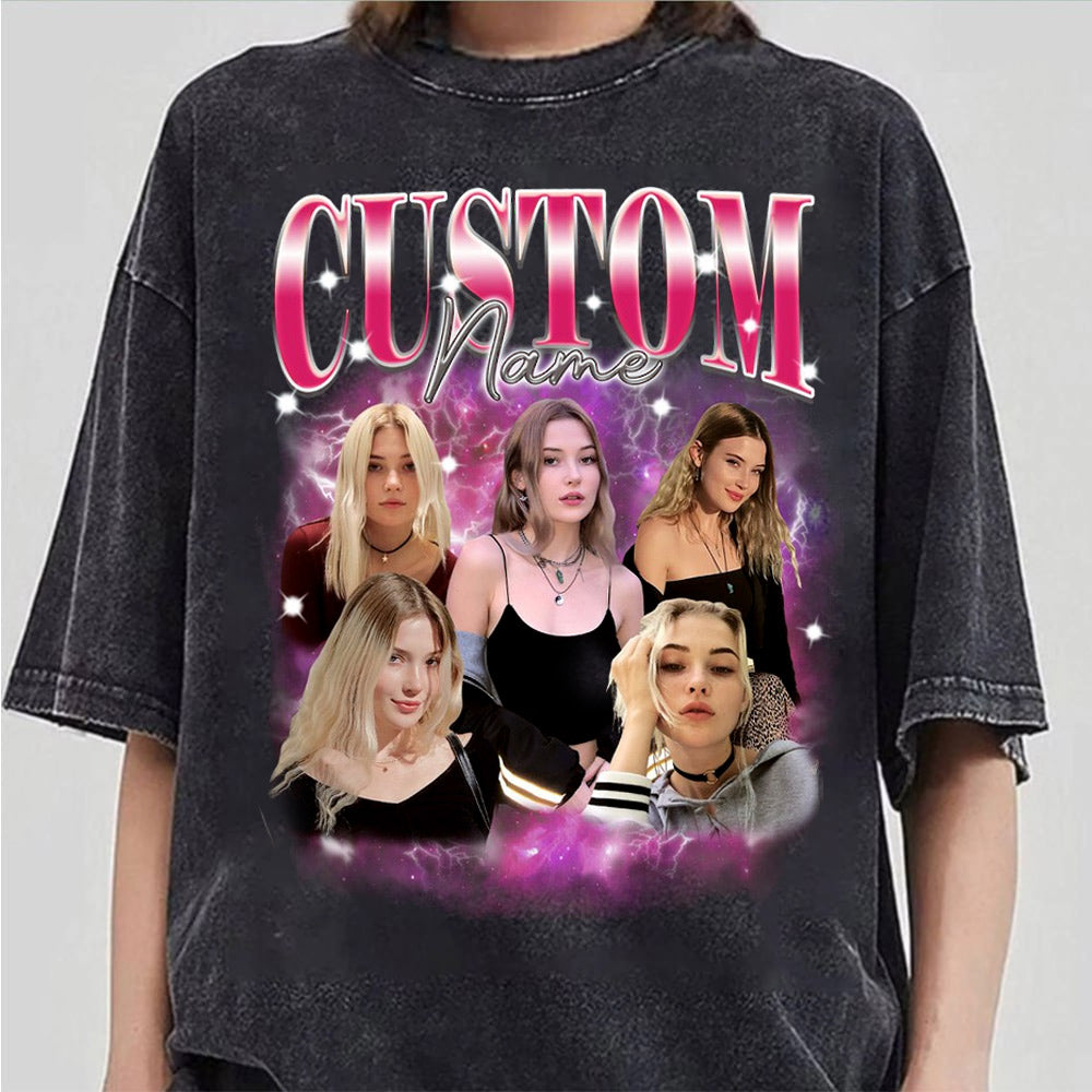 Girlfriend Bootleg Shirt With Girlfriend Face, Custom Photo Vintage Shirt, Personalized Birthday Bootleg Gift, Insert Your Design