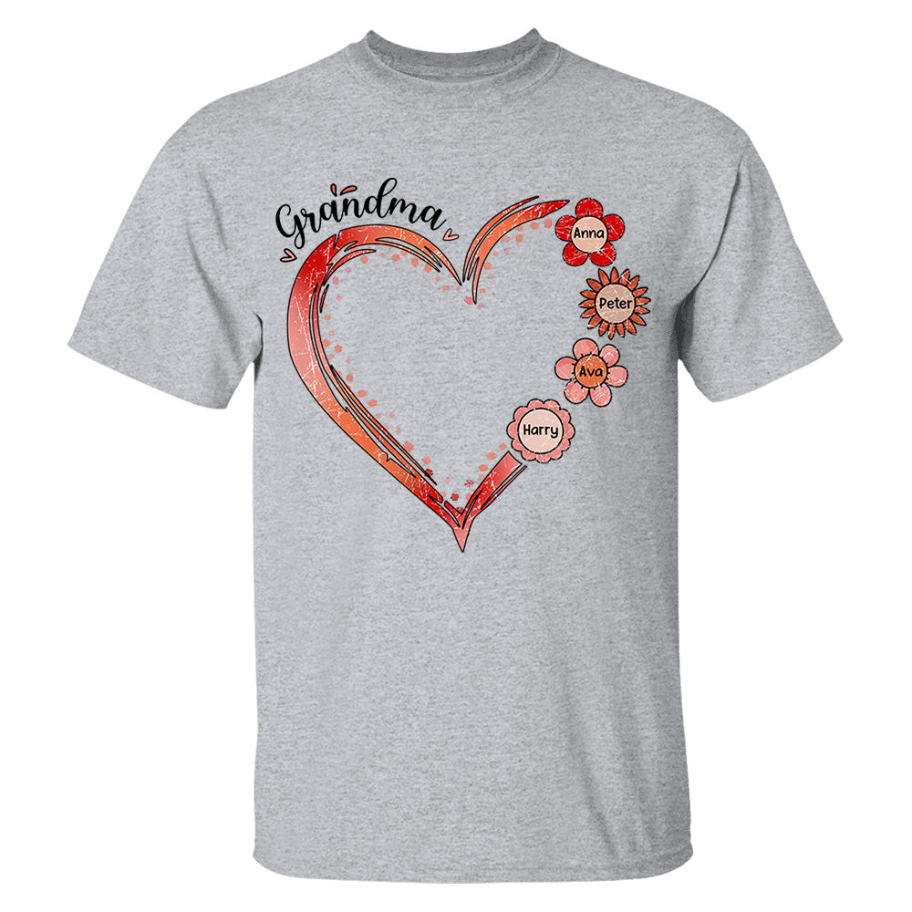 Grandma and Grandkids, Forever In Grandma's Heart - Family Personalized Custom Comfort Colors T-Shirt Do99