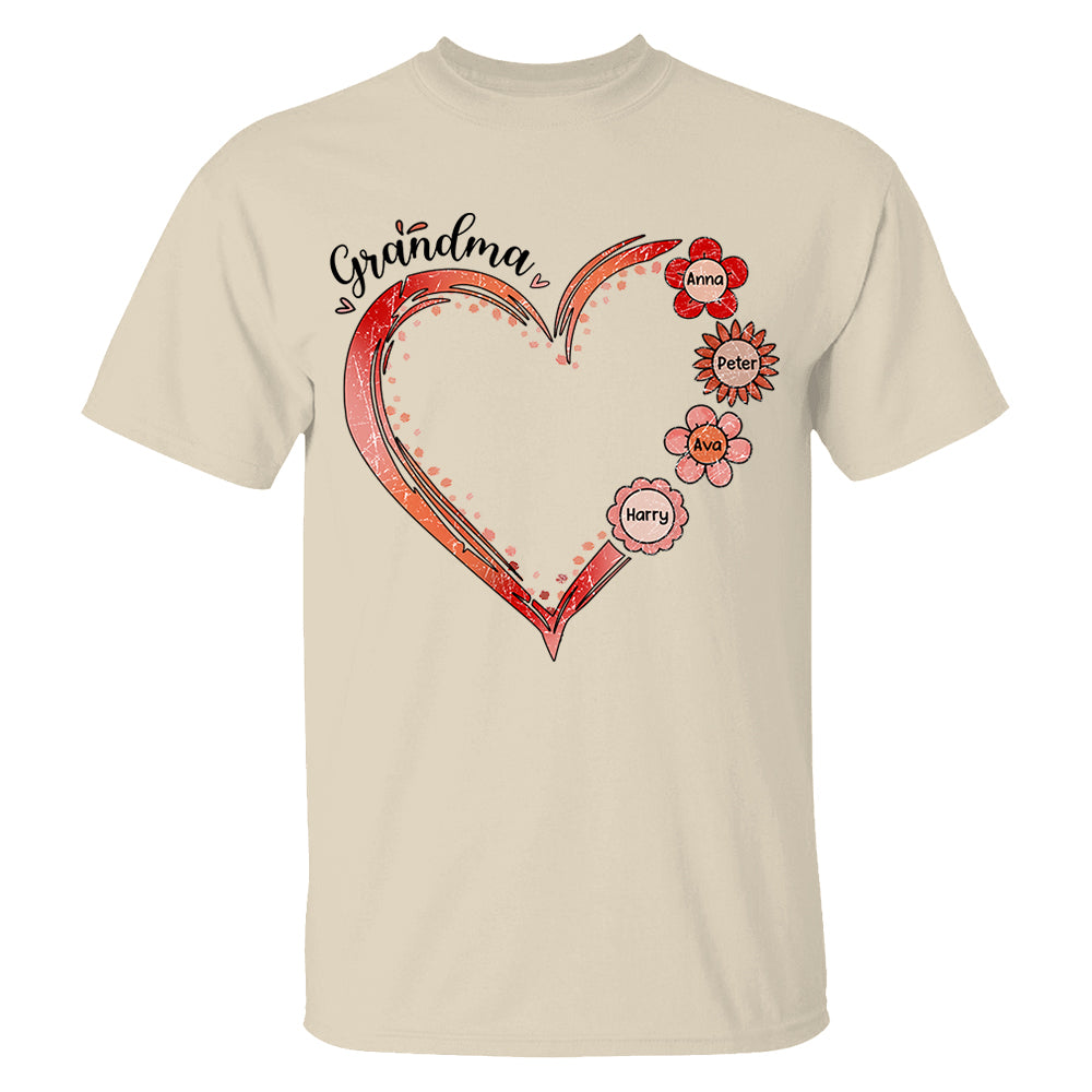 Grandma and Grandkids, Forever In Grandma's Heart - Family Personalized Custom Comfort Colors T-Shirt Do99