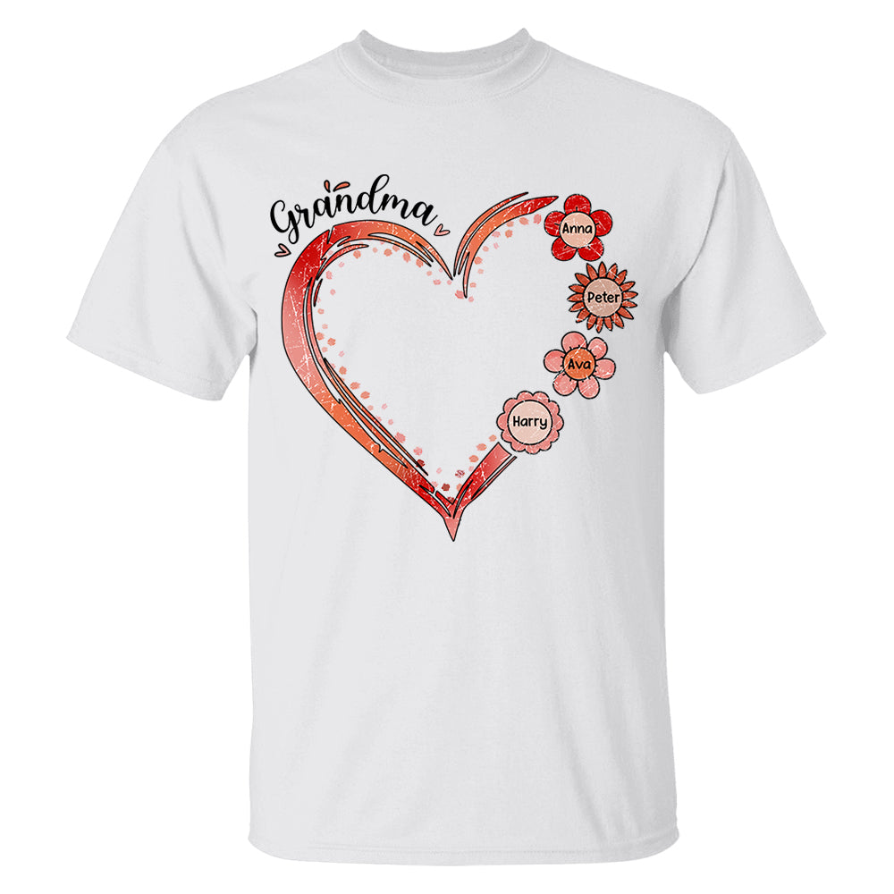 Grandma and Grandkids, Forever In Grandma's Heart - Family Personalized Custom Comfort Colors T-Shirt Do99