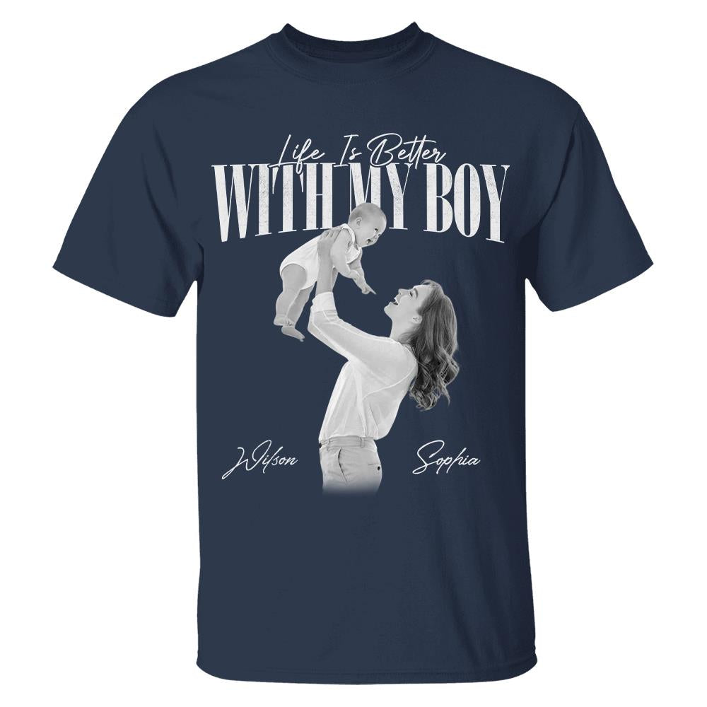 Life Is Better With My Boys - Washed Tee Retro Bootleg Shirt For Boy Mom Na02