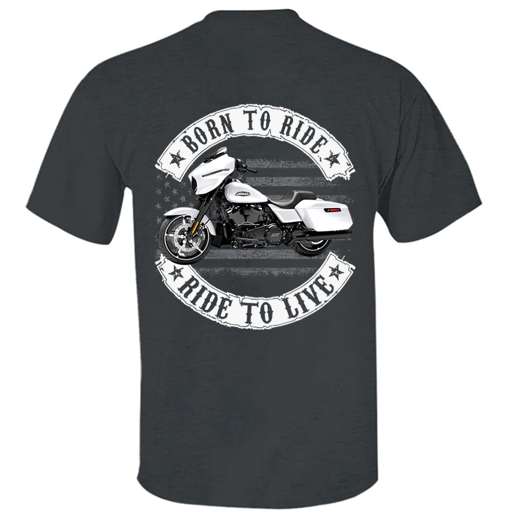 Born To Ride - Ride To Live - Personalized Upload Vehicle Photo For Biker A2110 VH01
