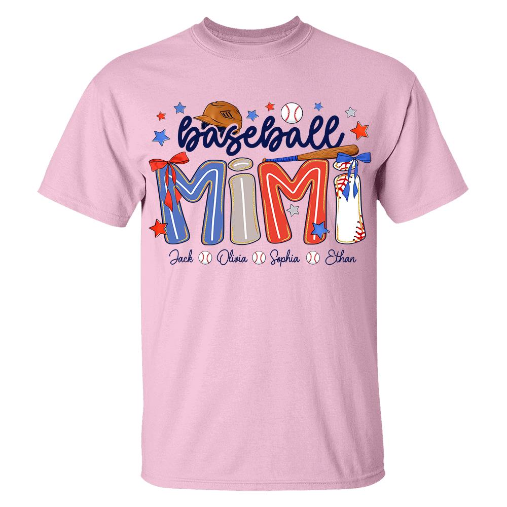 Personalized Baseball Mama Shirt, Custom Baseball Sports Grandma Nickname Shirt Vr2