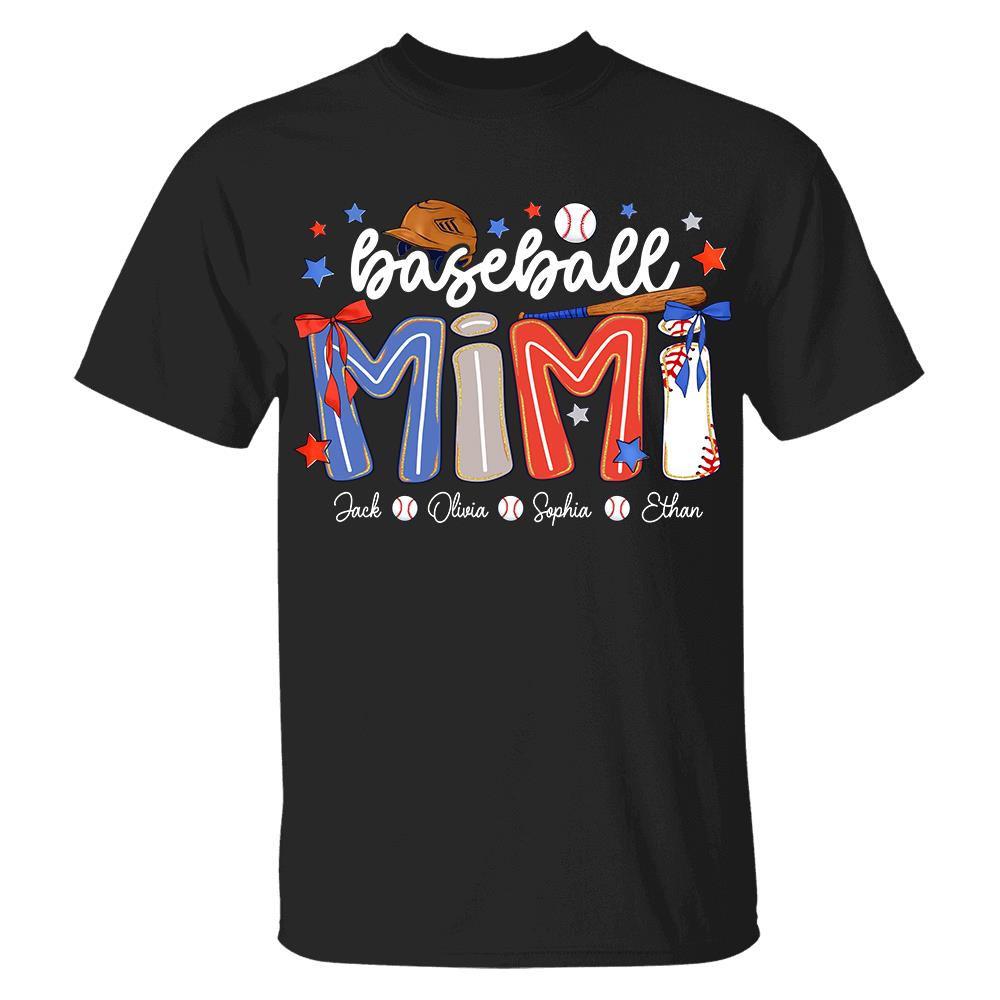 Personalized Baseball Mama Shirt, Custom Baseball Sports Grandma Nickname Shirt Vr2