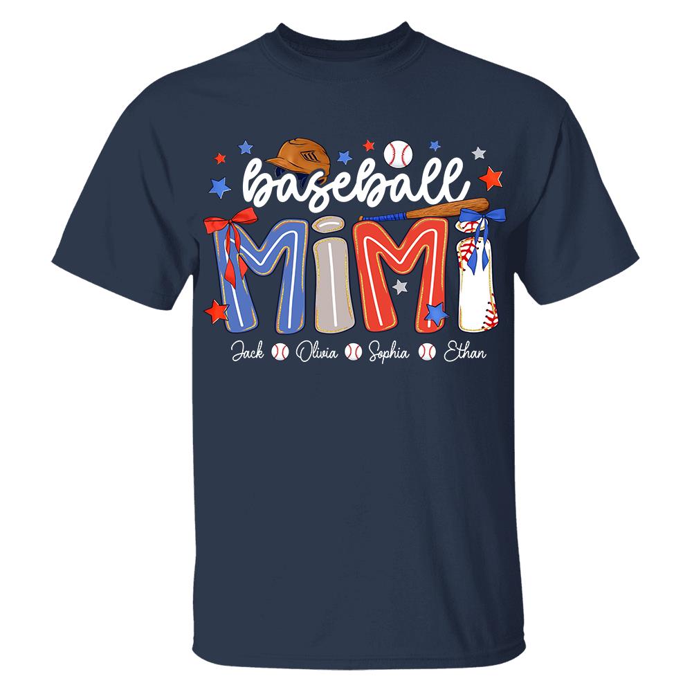 Personalized Baseball Mama Shirt, Custom Baseball Sports Grandma Nickname Shirt Vr2