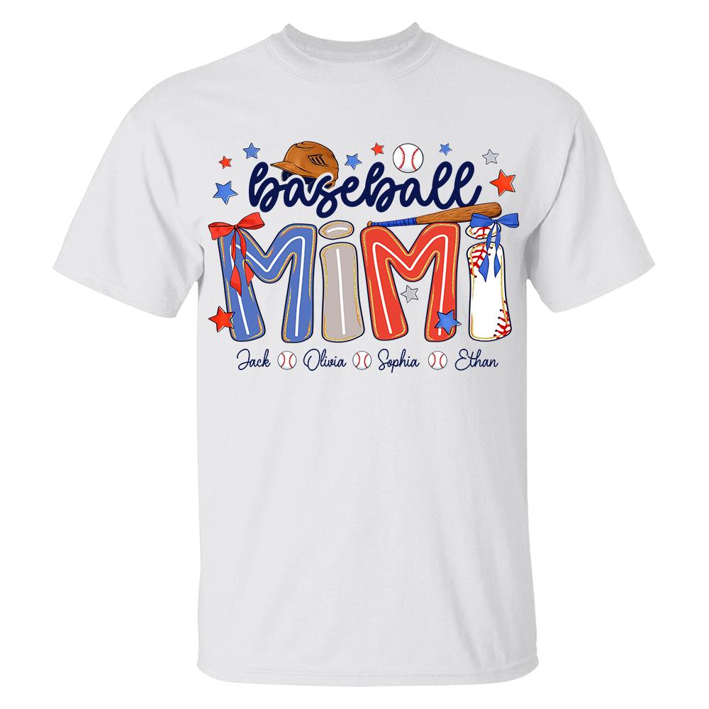 Personalized Baseball Mama Shirt, Custom Baseball Sports Grandma Nickname Shirt Vr2