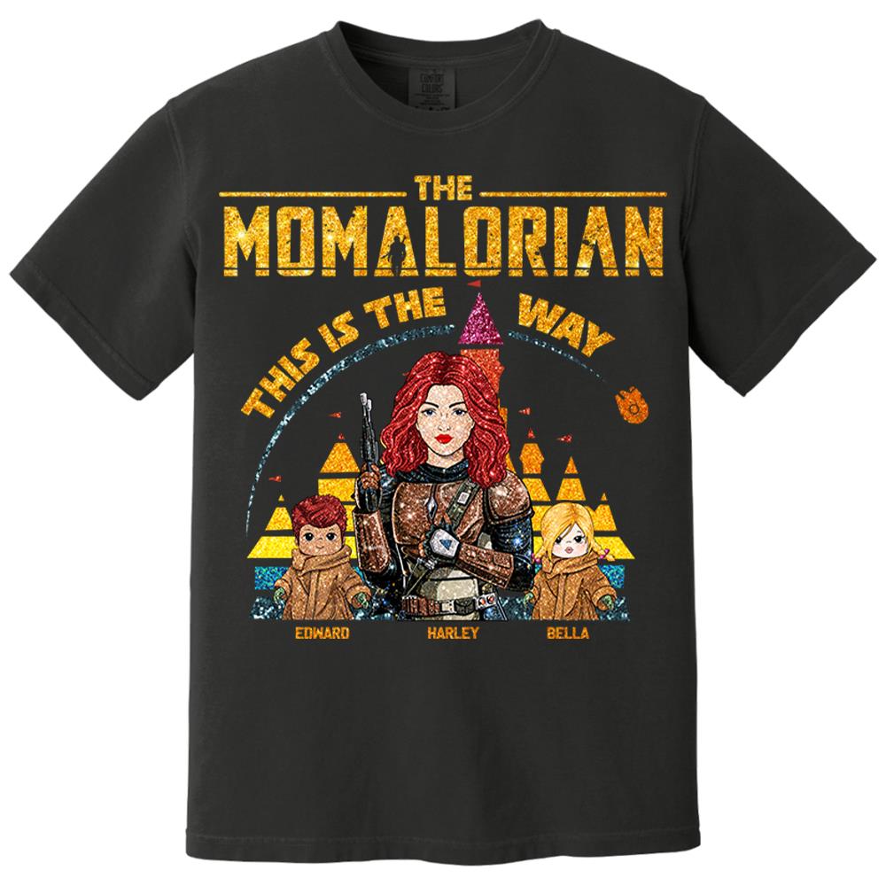 The Momalorian This Is The Way - Personalized Glitter Style Shirt For Mom Dad New Version 2026 Nh00