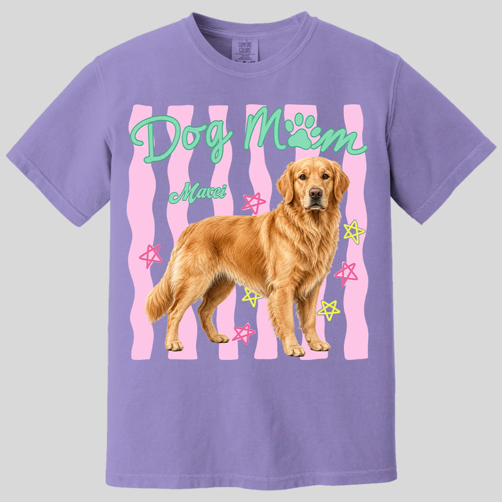 Personalized Dog Mom Shirt, Everyday Striped Shirt, Preppy Dog Mama, Gift For Dog Lover T1807 Pt99