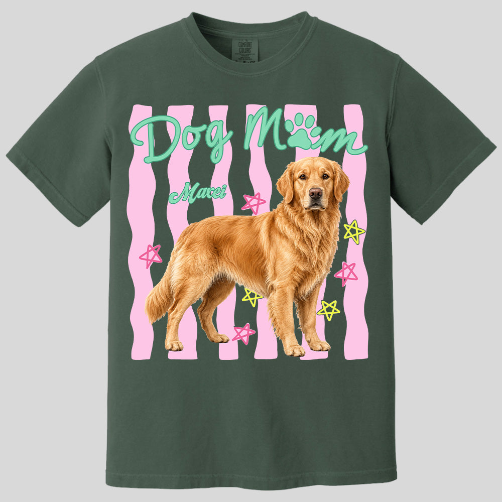 Personalized Dog Mom Shirt, Everyday Striped Shirt, Preppy Dog Mama, Gift For Dog Lover T1807 Pt99