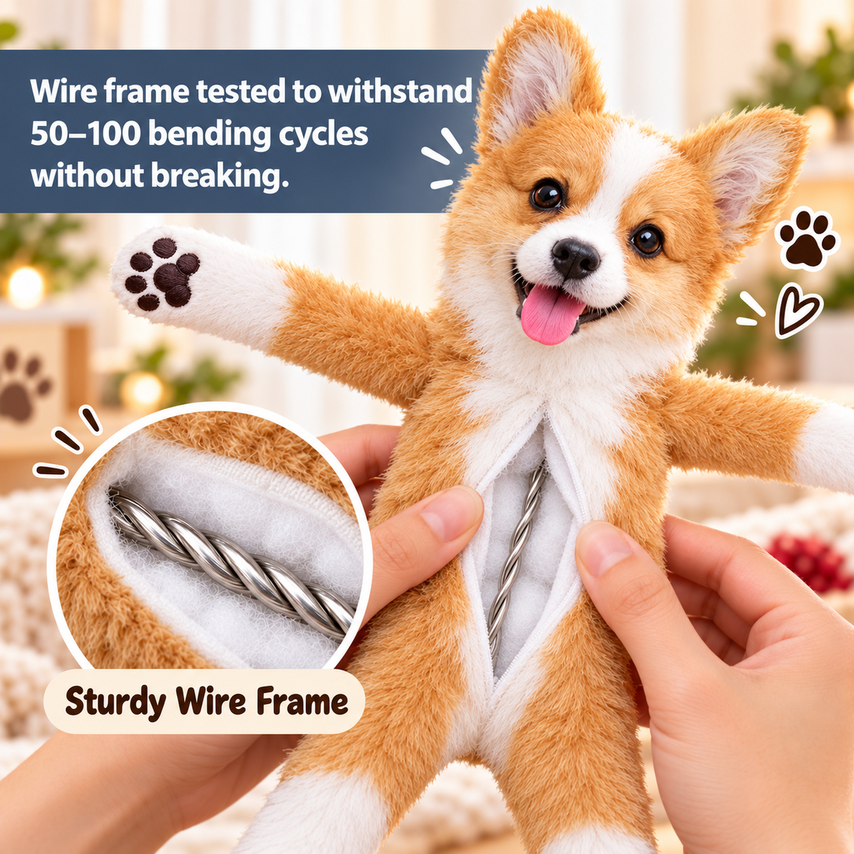 Personalized Welsh Corgi Photo Pet Squishy Toy Poseable Plush Doll, Funny Gift For Dog Mom, Dad, Pet Lover T1807 T24 TL06