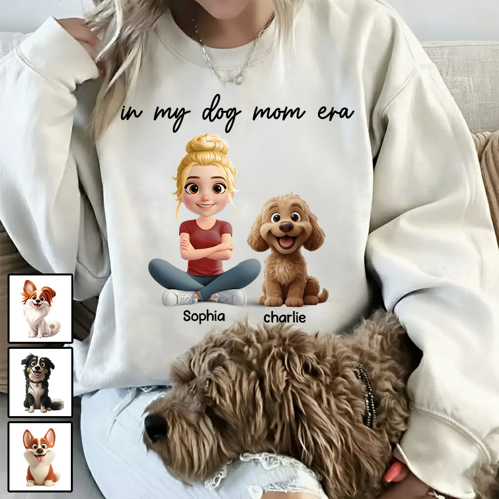 In My Dog Mom Era - Personalized Shirt, Gift For Dog Mom, Dog Mama, Dog Lovers Gift T1807