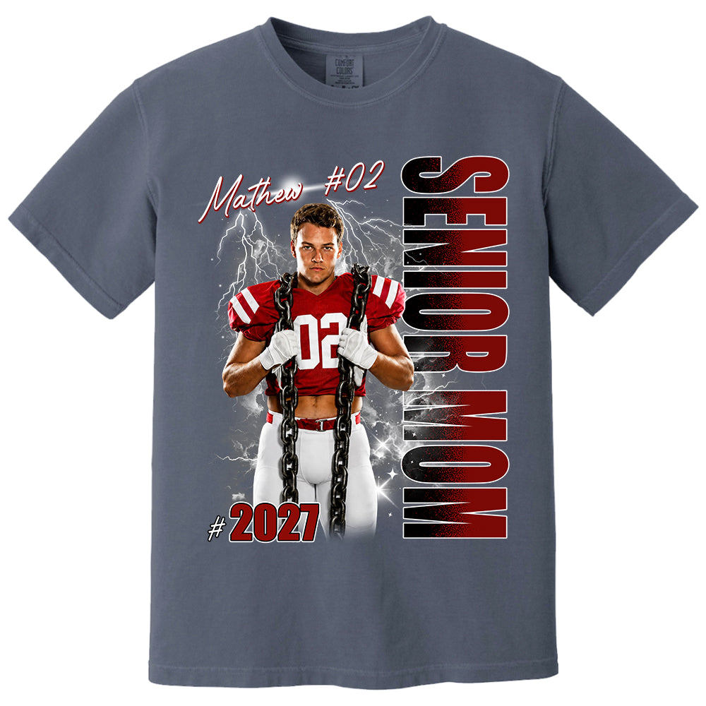 Personalized Senior Mom Shirt, Custom Photo Sports Mom Shirt For Game Day Shirt T1807 T24
