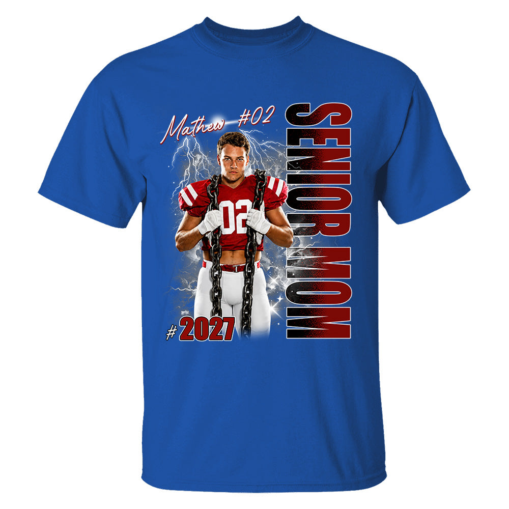 Personalized Senior Mom Shirt, Custom Photo Sports Mom Shirt For Game Day Shirt T1807 T24