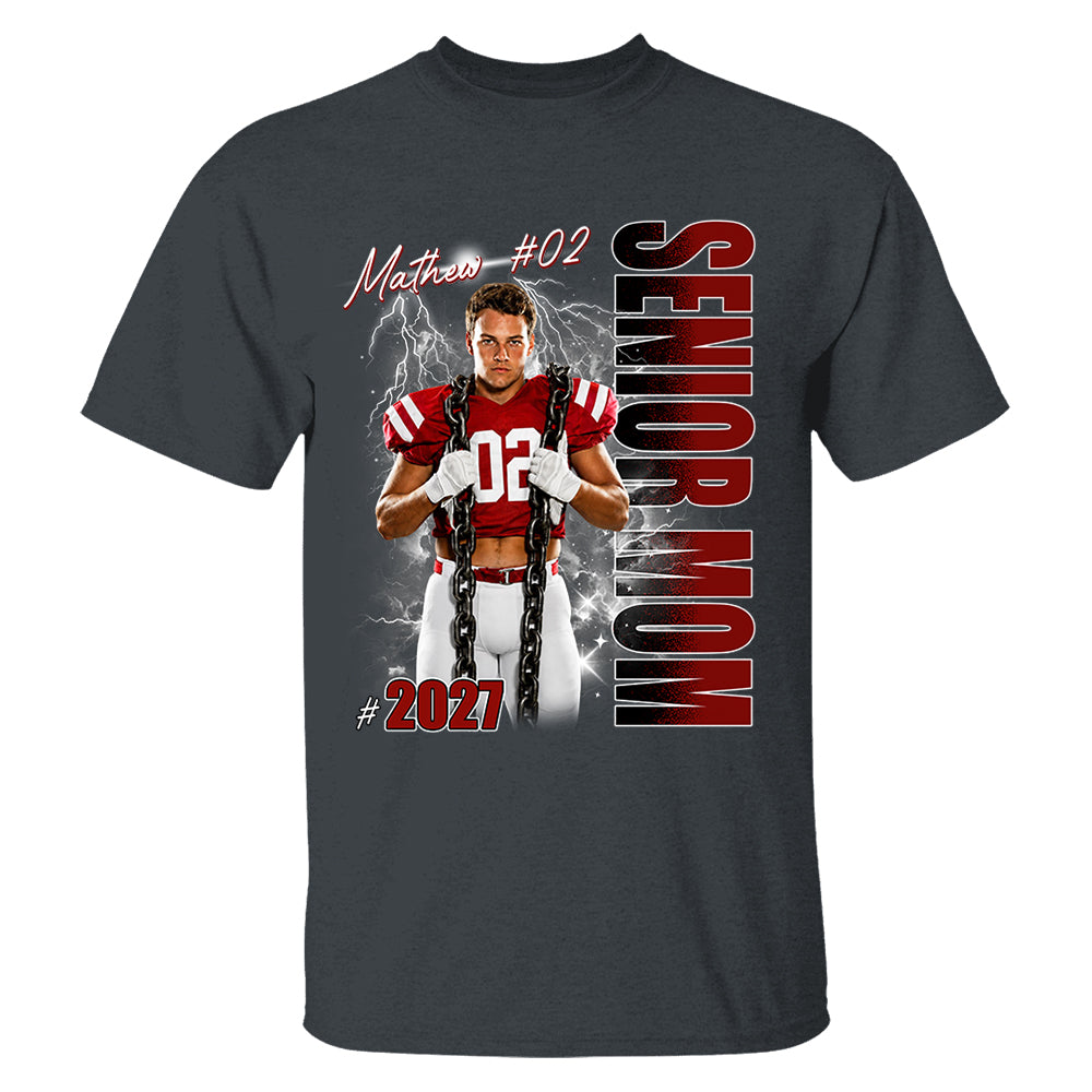 Personalized Senior Mom Shirt, Custom Photo Sports Mom Shirt For Game Day Shirt T1807 T24