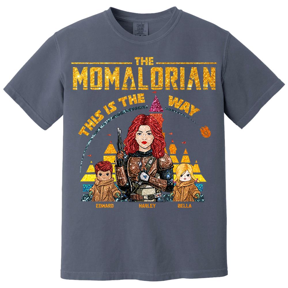 The Momalorian This Is The Way - Personalized Glitter Style Shirt For Mom Dad New Version 2026 Nh00