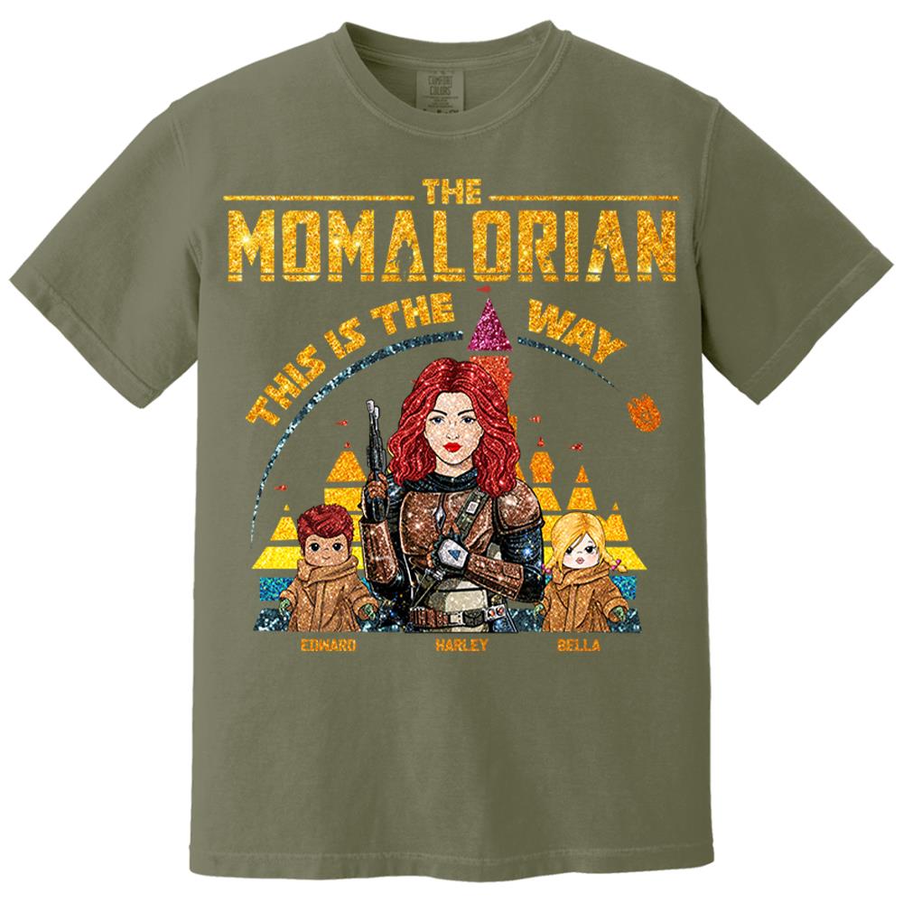 The Momalorian This Is The Way - Personalized Glitter Style Shirt For Mom Dad New Version 2026 Nh00