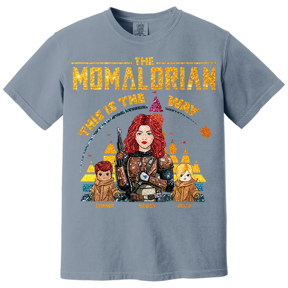 The Momalorian This Is The Way - Personalized Glitter Style Shirt For Mom Dad New Version 2026 Nh00