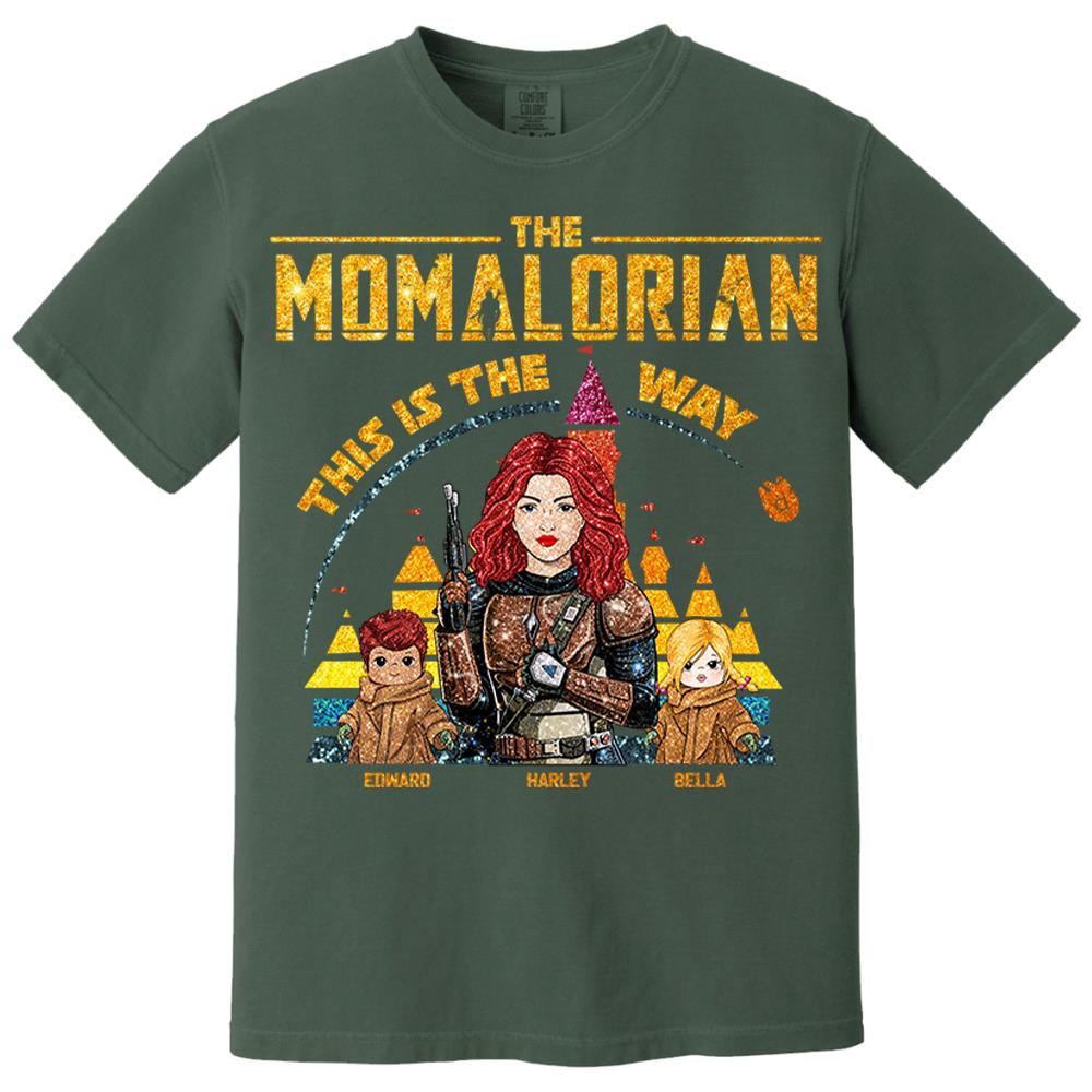 The Momalorian This Is The Way - Personalized Glitter Style Shirt For Mom Dad New Version 2026 Nh00