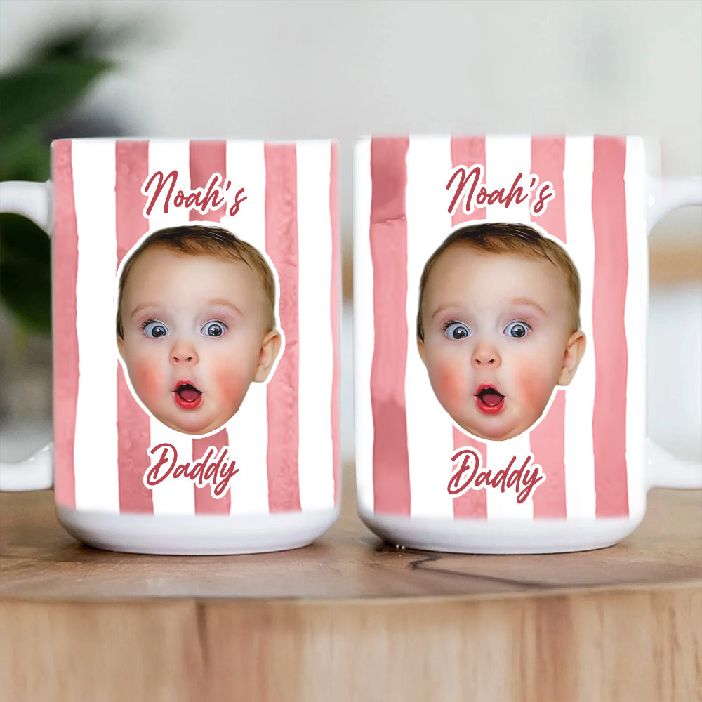 Stripe Baby Face Mug Pet Face Mug Gift For Mom, Dad, Grandma, Grandpa - Personalized Photo Mug Li29