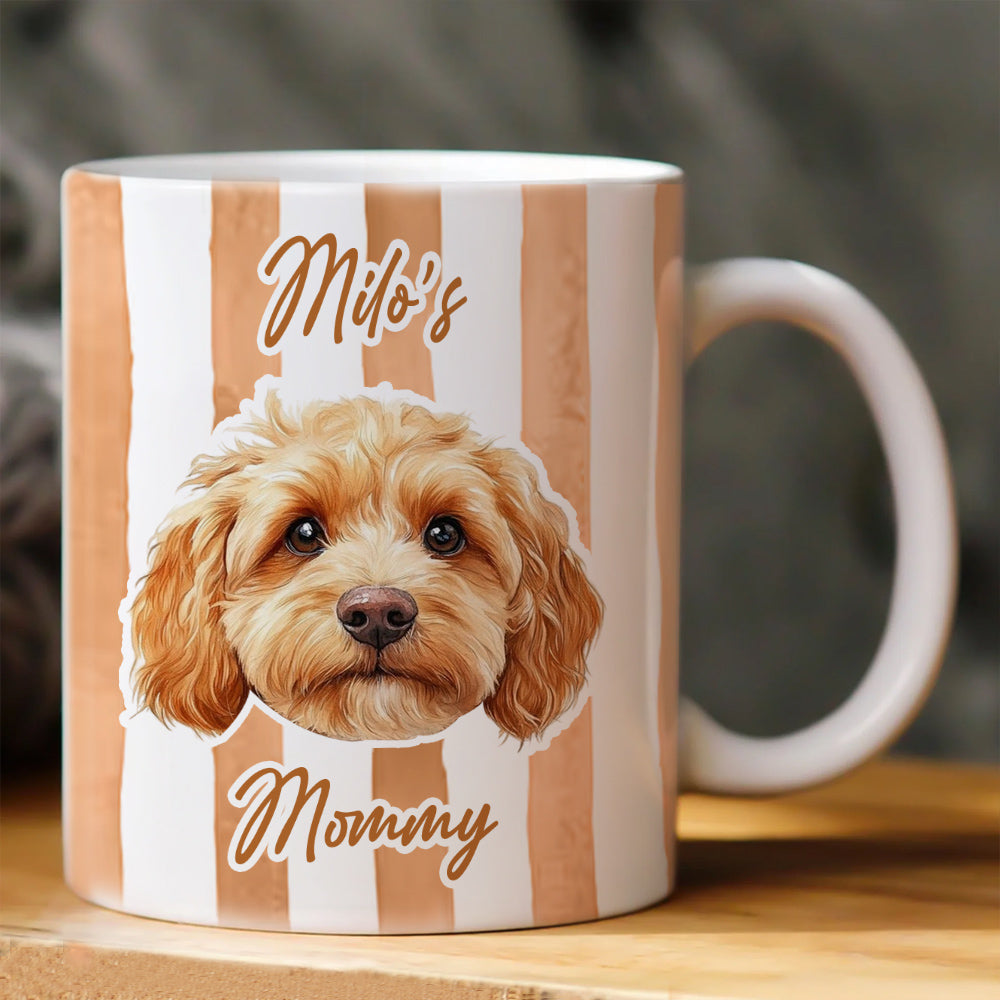 Stripe Baby Face Mug Pet Face Mug Gift For Mom, Dad, Grandma, Grandpa - Personalized Photo Mug Li29