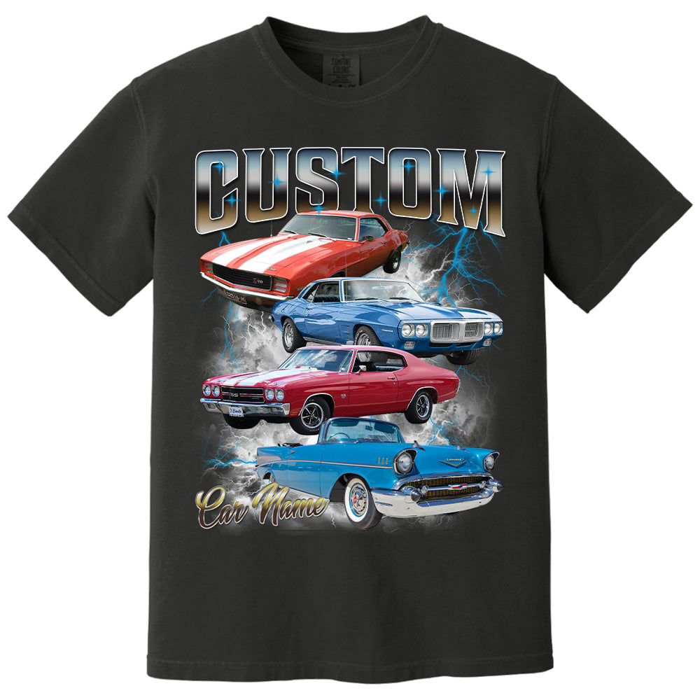 Your Car On Shirt, Highly Customizable Car Shirt, Custom Classic Car Tee, Custom Car Photo Vintage T-Shirts, Insert Your Photo Pt99