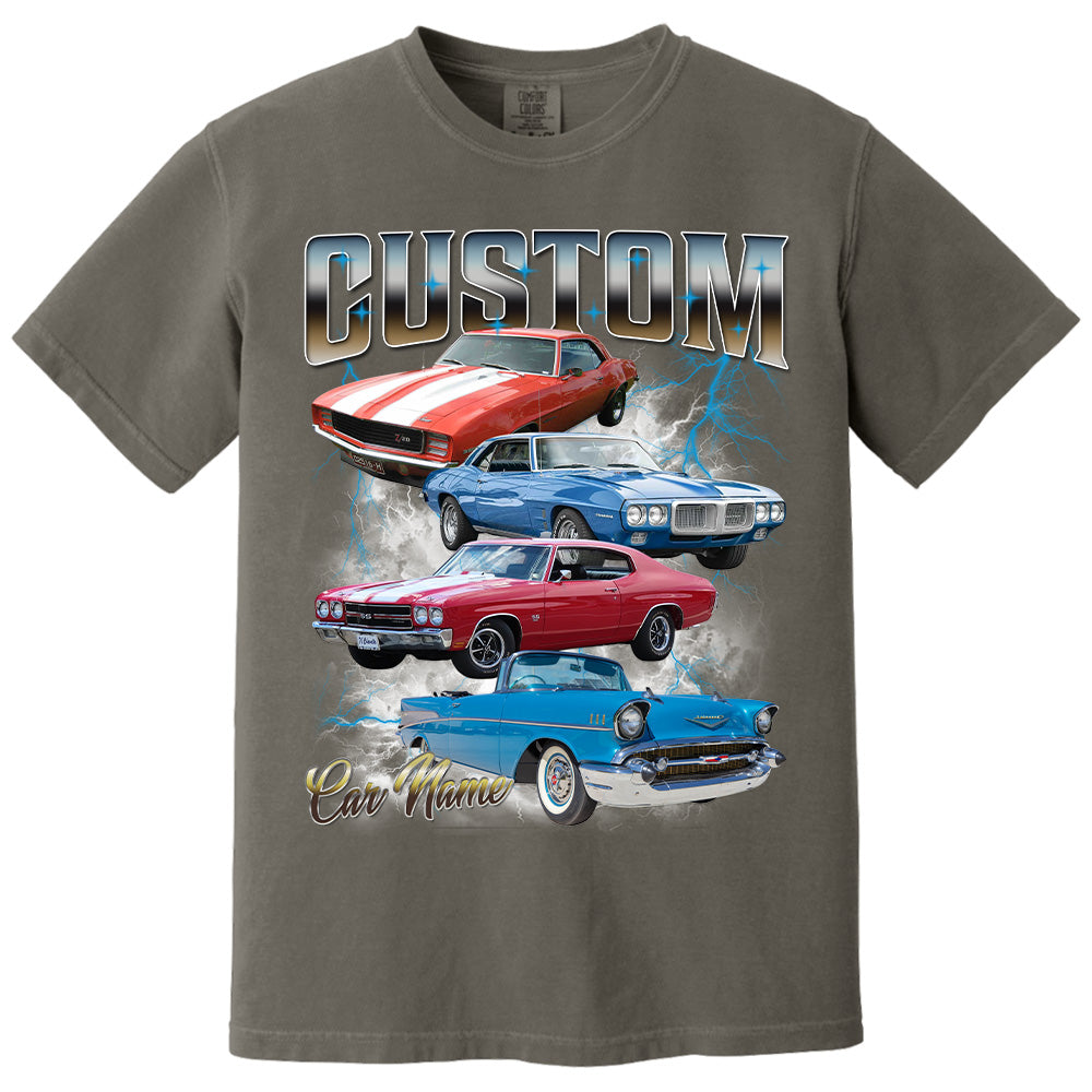 Your Car On Shirt, Highly Customizable Car Shirt, Custom Classic Car Tee, Custom Car Photo Vintage T-Shirts, Insert Your Photo Pt99