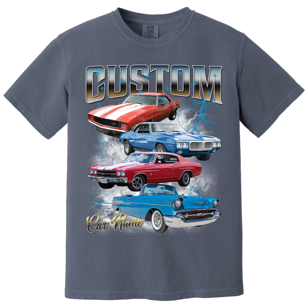 Your Car On Shirt, Highly Customizable Car Shirt, Custom Classic Car Tee, Custom Car Photo Vintage T-Shirts, Insert Your Photo Pt99