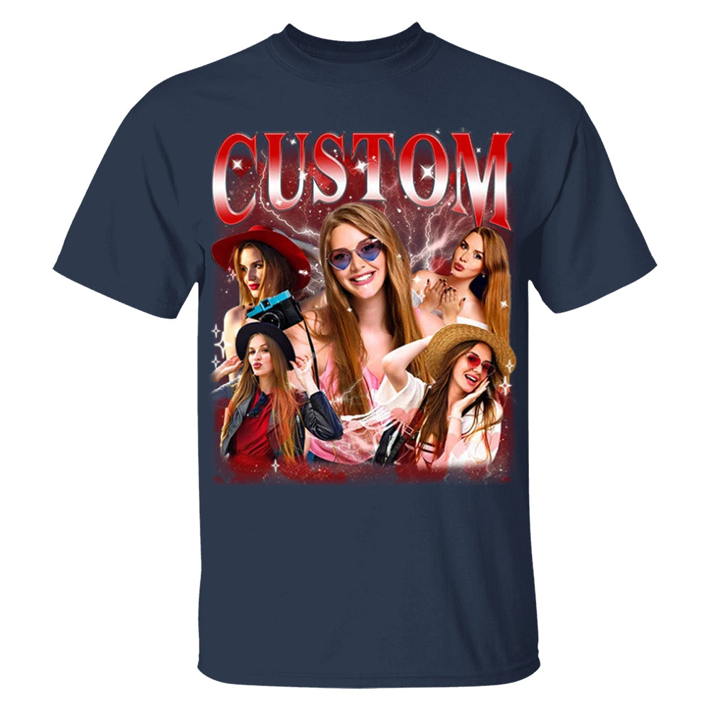 Custom Photo Bootleg Shirt, Boyfriend Bootleg Rap Tee, Customized Dog T-Shirt, Personalized Birthday Gift, Bachelorette Bootleg Shirt