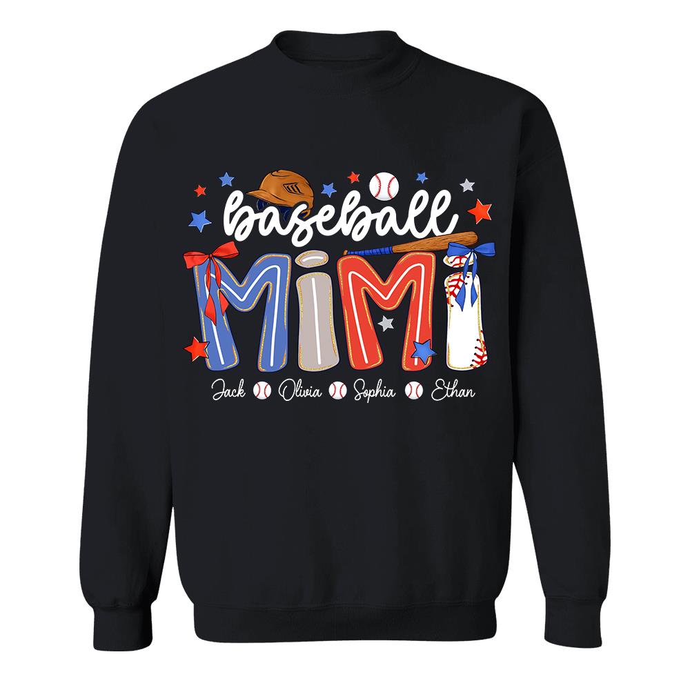 Personalized Baseball Mama Shirt, Custom Baseball Sports Grandma Nickname Shirt Vr2