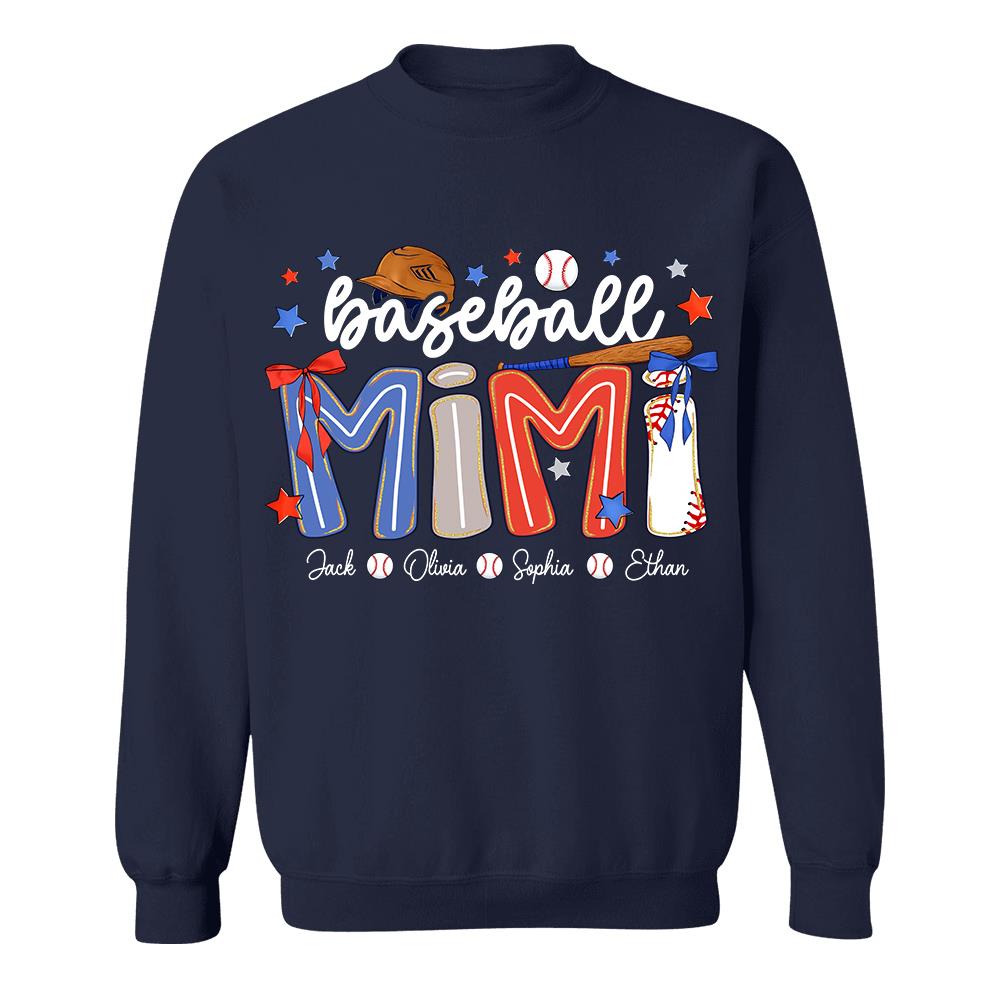 Personalized Baseball Mama Shirt, Custom Baseball Sports Grandma Nickname Shirt Vr2