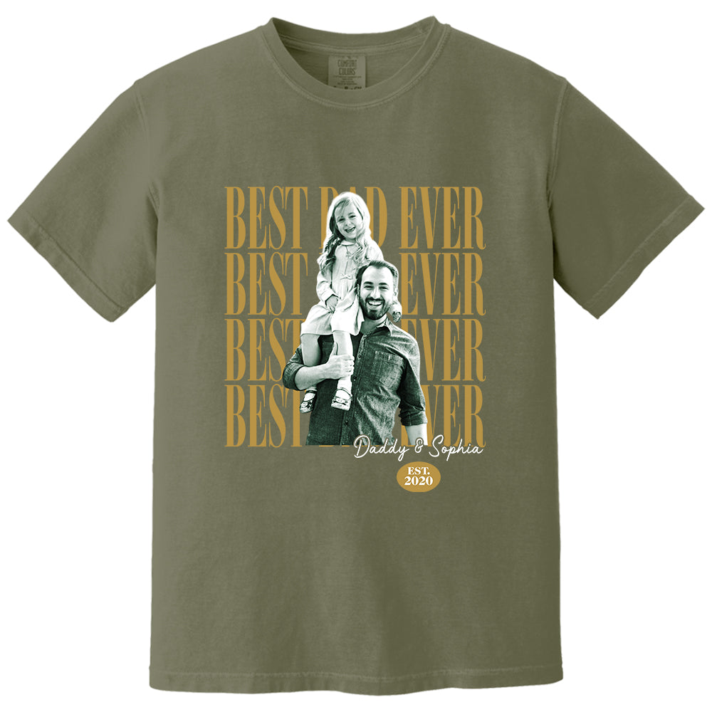 Custom Fathers Day Shirt With Kids Photo, Best Dad Ever , Father's Day L0411 VH01