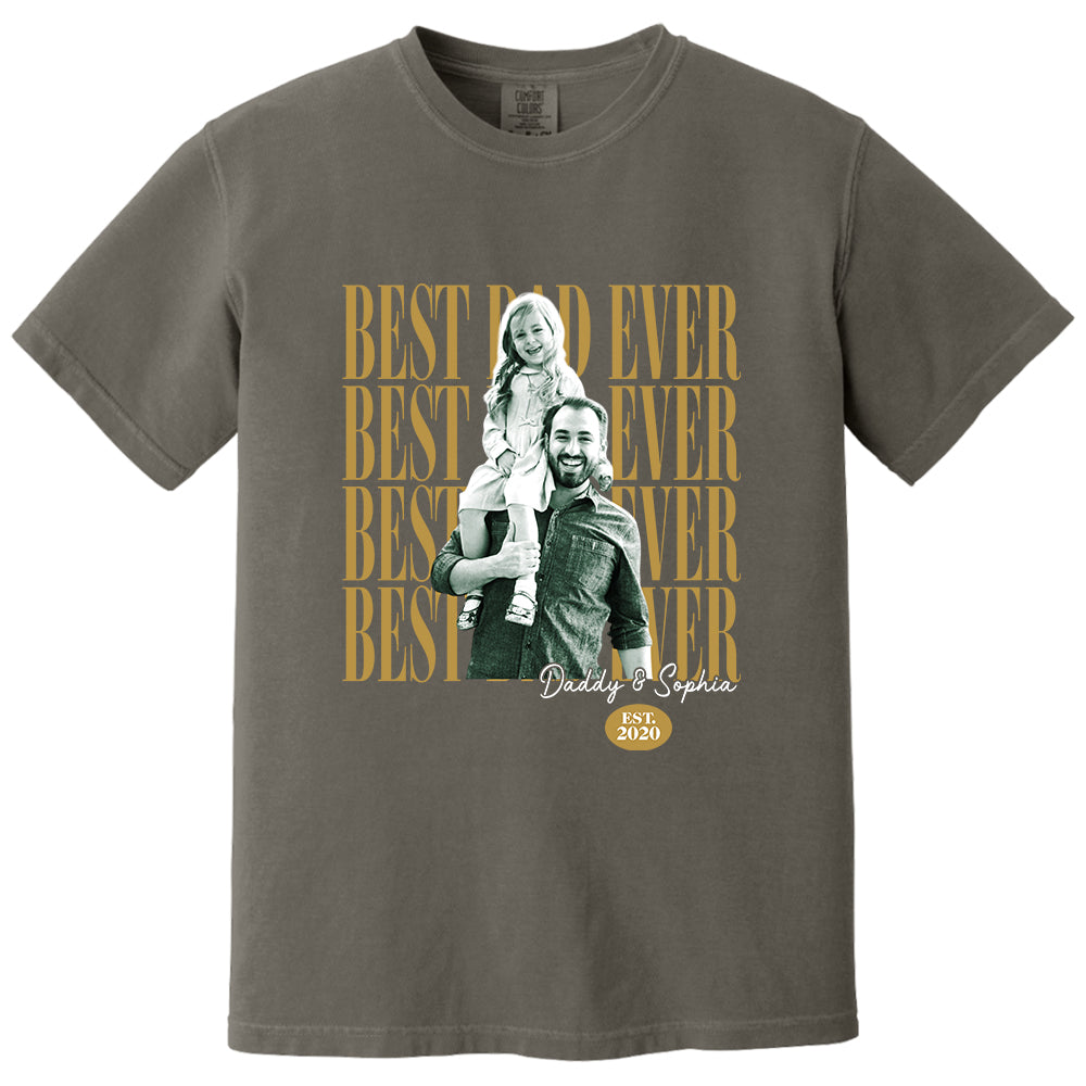Custom Fathers Day Shirt With Kids Photo, Best Dad Ever , Father's Day L0411 VH01