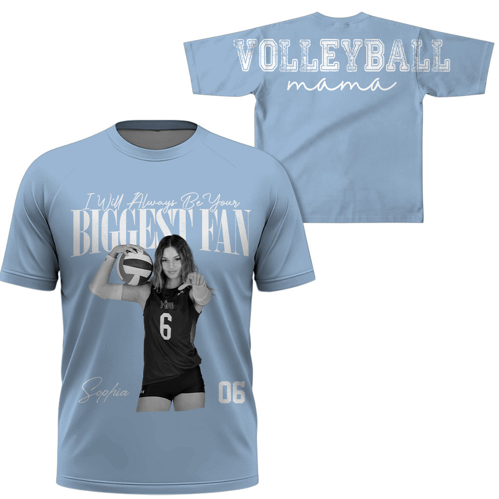 I Will Always Be Your Biggest Fan, Custom Large Back Graphic Volleyball,  Washed Tee Retro Bootleg Shirt, Gift For Volleyball Mom Grandma Sport Family Volleyball Lovers MI209 T24