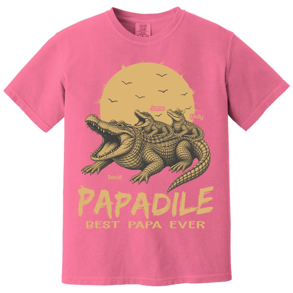 Custom Papadile Crocodile Papa Shirt, Alligator Dad Gift L0411 Hv01