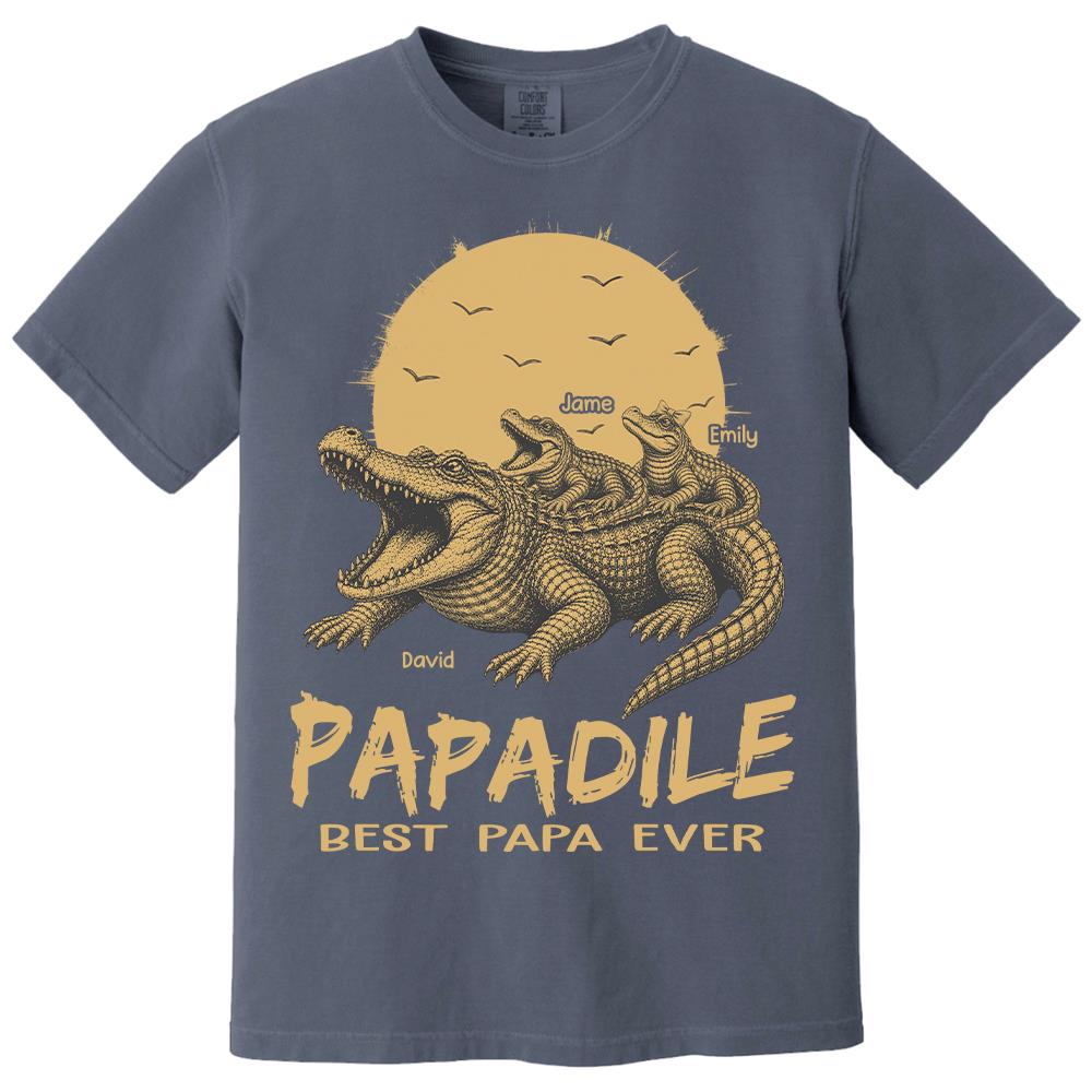 Custom Papadile Crocodile Papa Shirt, Alligator Dad Gift L0411 Hv01