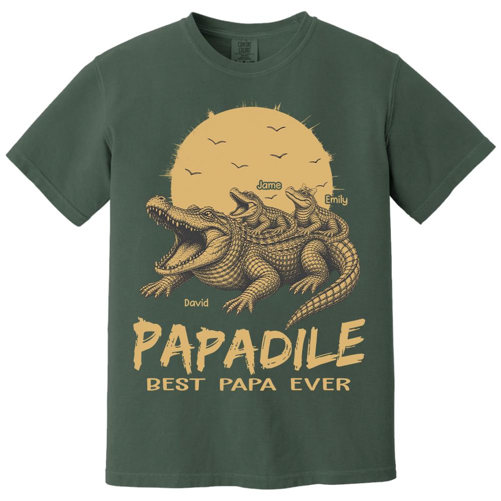Custom Papadile Crocodile Papa Shirt, Alligator Dad Gift L0411 Hv01