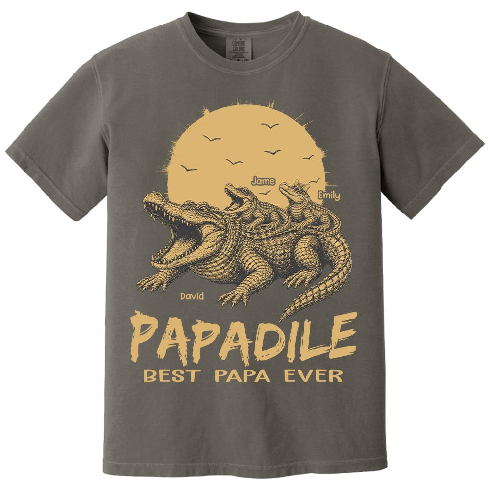 Custom Papadile Crocodile Papa Shirt, Alligator Dad Gift L0411 Hv01