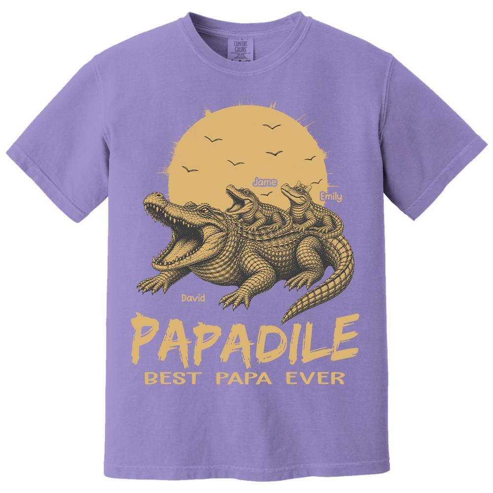 Custom Papadile Crocodile Papa Shirt, Alligator Dad Gift L0411 Hv01