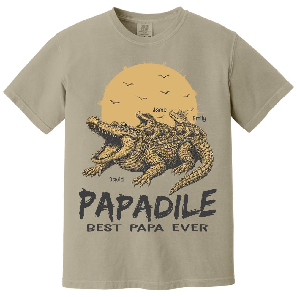 Custom Papadile Crocodile Papa Shirt, Alligator Dad Gift L0411 Hv01