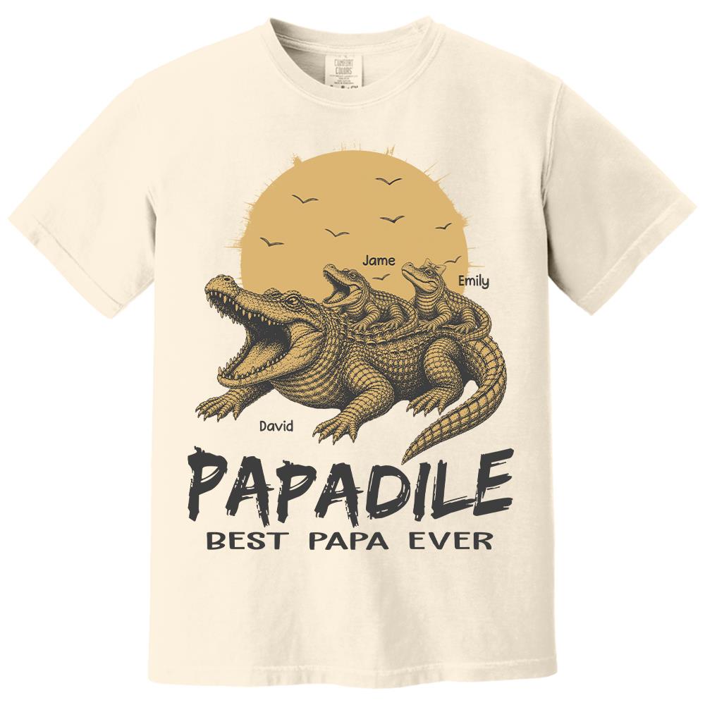 Custom Papadile Crocodile Papa Shirt, Alligator Dad Gift L0411 Hv01