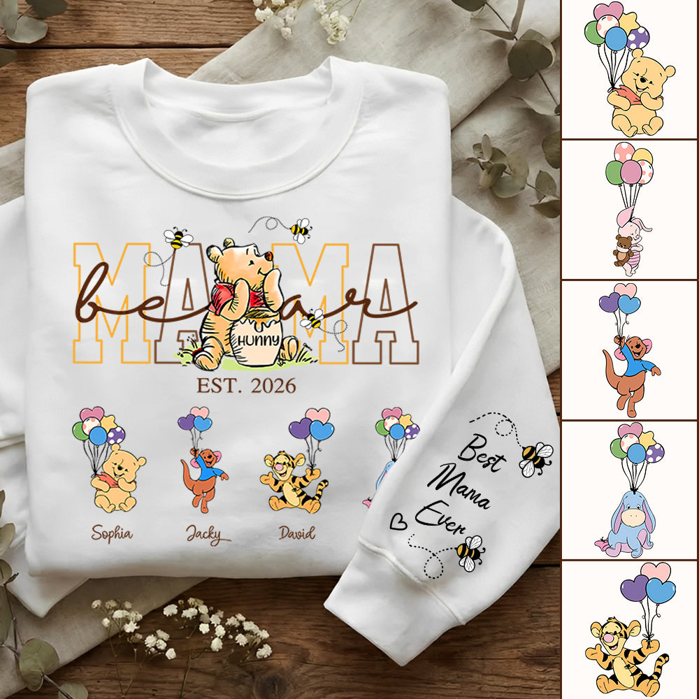 Custom Mama Grandma Bear Shirt, Personalized Shirt Gift For Mom, Grandma, Custom Shirt For Mother's Day MI209