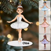 Ballerina Little Girl Christmas Personalized Acrylic Ornament Na02 Li29