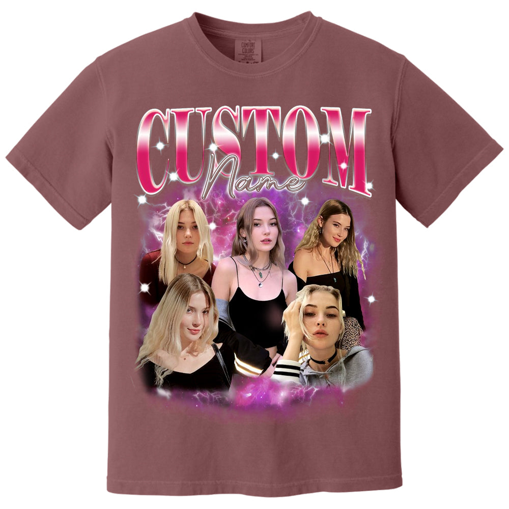 Girlfriend Bootleg Shirt With Girlfriend Face, Custom Photo Vintage Shirt, Personalized Birthday Bootleg Gift, Insert Your Design